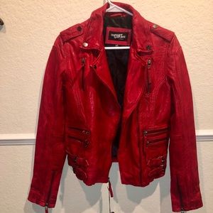 Red leather jacket